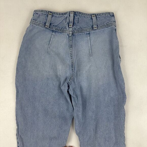 Abercrombie & Fitch 24 / 00 A&F Mom Jean Denim Blue High Rise Cut-Off Light Wash - Picture 10 of 11